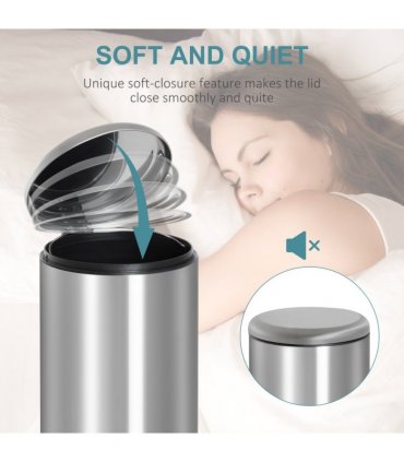 30L Pedal Bin, ?29.2 cm-Black/Silver
