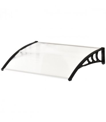 Polycarbonate Clear Curved Awning 75cm x 120cm x 23cm UV Protection Sturdy Frame