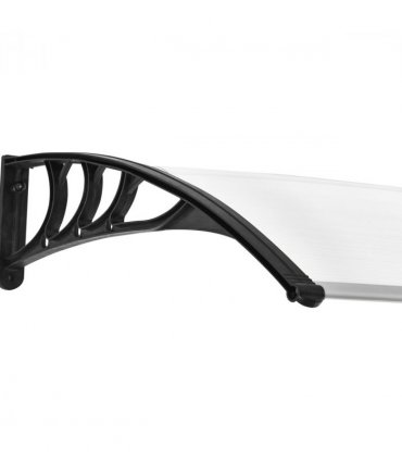 Polycarbonate Clear Curved Awning 75cm x 120cm x 23cm UV Protection Sturdy Frame