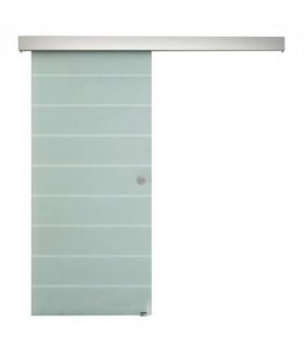 Tempered Sliding Barn Door Kit Aluminum-alloy Rail Frosted Glass