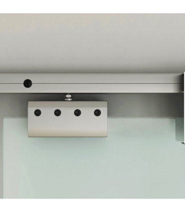 Tempered Sliding Barn Door Kit Aluminum-alloy Rail Frosted Glass
