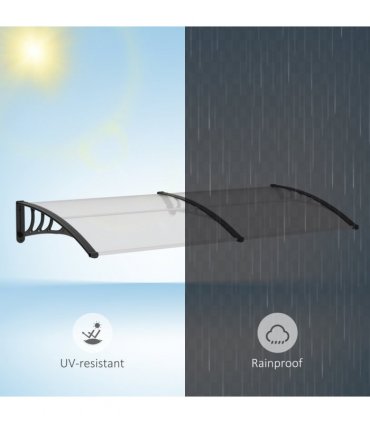 Awning White Polycarbonate 75cm x 195cm x 23cm UV-resistant Lightweight Durable
