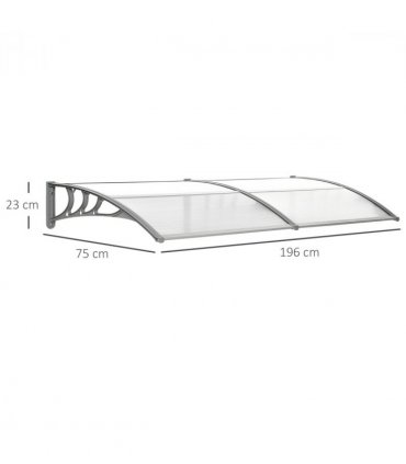Door Canopy Awning Outdoor Window Rain Shelter Cover Clear