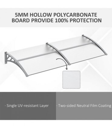 Door Canopy Awning Outdoor Window Rain Shelter Cover Clear