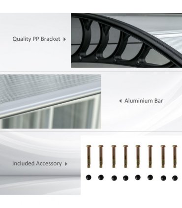 Front Door Canopy, Outdoor Awning, 300 x 100cm Rain Shelter Clear 300x100