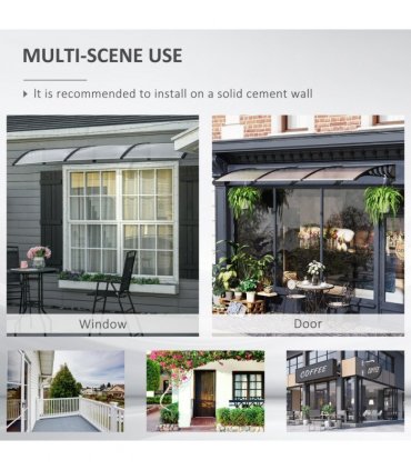 Front Door Canopy, Outdoor Awning, 300 x 100cm Rain Shelter Clear 300x100