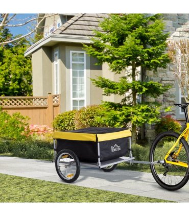 Steel Frame Bike Cargo Trailer Storage Cart Yellow