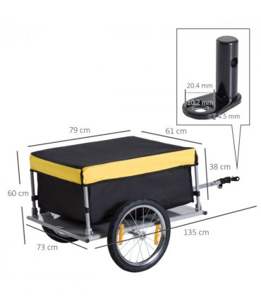 Steel Frame Bike Cargo Trailer Storage Cart Yellow