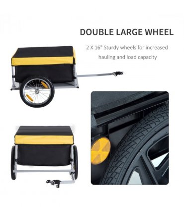 Steel Frame Bike Cargo Trailer Storage Cart Yellow