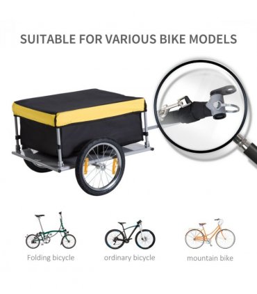 Steel Frame Bike Cargo Trailer Storage Cart Yellow