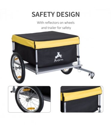 Steel Frame Bike Cargo Trailer Storage Cart Yellow