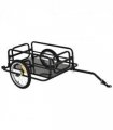 Folding Frame Bike Cargo Trailer Extra Bicycle Storage Carrier W/Hitch-Black