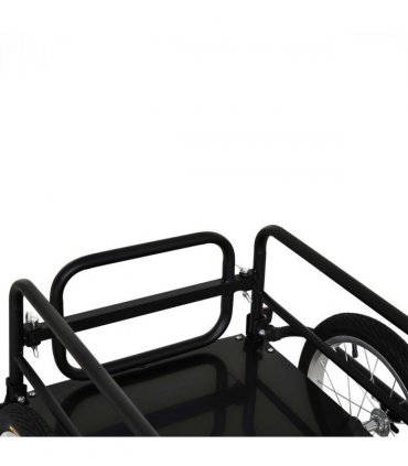 Folding Frame Bike Cargo Trailer Extra Bicycle Storage Carrier W/Hitch-Black