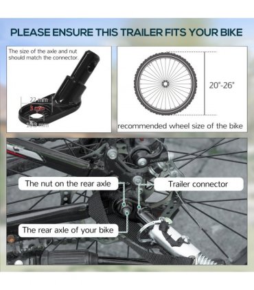 Folding Frame Bike Cargo Trailer Extra Bicycle Storage Carrier W/Hitch-Black