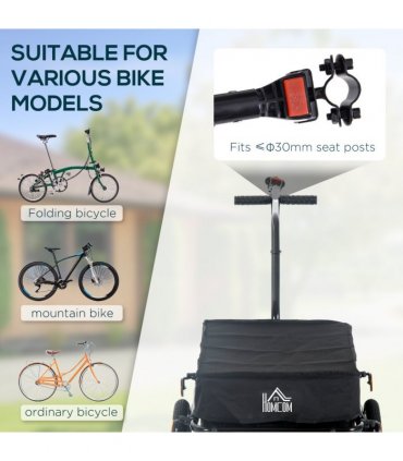Bike Trailer Stroller Cargo Trailer Black