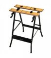 Work Bench DURHAND MDF Top Portable Work Bench w Adjustable Clamps Black