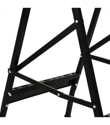 Work Bench DURHAND MDF Top Portable Work Bench w Adjustable Clamps Black