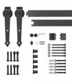6ft 1.8m Sliding Wood Barn Door Stainless Steel Set Carbon Kits