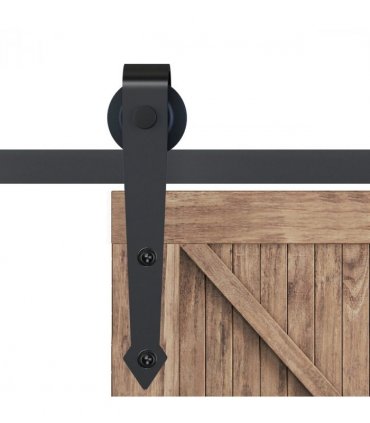 6ft 1.8m Sliding Wood Barn Door Stainless Steel Set Carbon Kits
