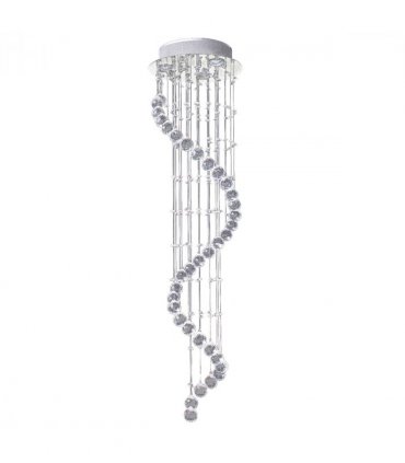Chandelier Crystal Glass Silver 30cm x 30cm x 120cm 160 Octagons Metal Base
