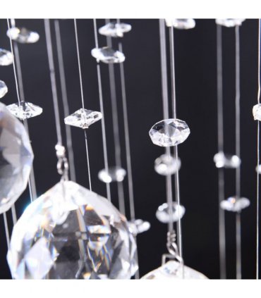 Chandelier Crystal Glass Silver 30cm x 30cm x 120cm 160 Octagons Metal Base