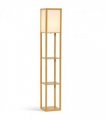Floor Lamp 4-Tier Natural Beech wood 26cm x 26cm x 160cm Storage Shelf
