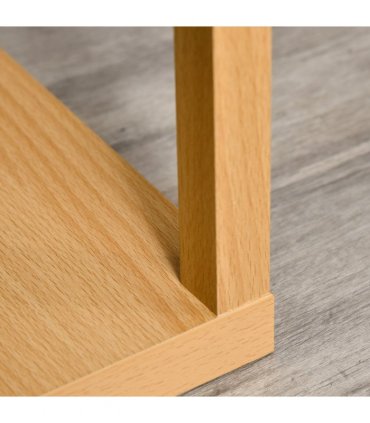 Floor Lamp 4-Tier Natural Beech wood 26cm x 26cm x 160cm Storage Shelf
