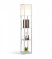 Floor Lamp White 26cm x 26cm x 160cm 4-Tier Floor Lamp with Storage Shelf