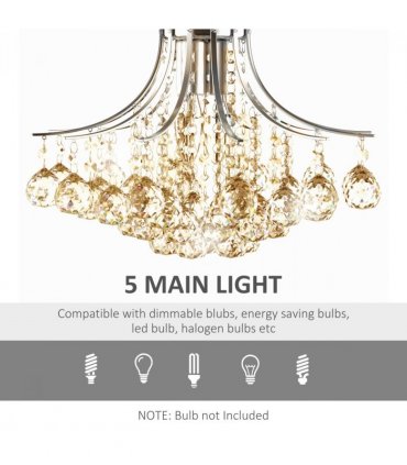 Ceiling Lighting Chandelier Modern K9 Crystal Transparent 40 x 28 H (cm)