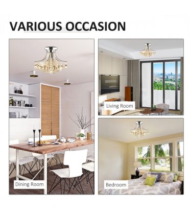 Ceiling Lighting Chandelier Modern K9 Crystal Transparent 40 x 28 H (cm)
