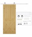 6ft Modern Carbon Steel Sliding Door Track Kit White