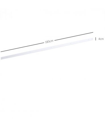 6ft Modern Carbon Steel Sliding Door Track Kit White