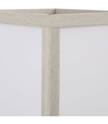 Floor Lamp 4-Tier White and Oak 26cm x 26cm x 160cm Solid MDF with Shelves