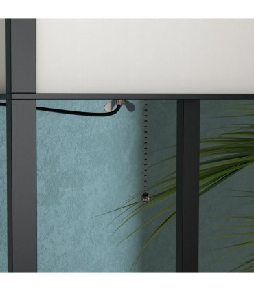Floor Lamp, 4-tier Open Shelves, 26L x 26W x 160Hcm-Black/White Shelf