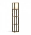 Floor Lamp Rustic Brown 4-Tier 26cm x 26cm x 160cm - Light with Storage Shelf