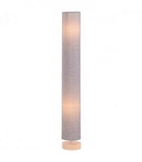 Floor Lamp Wooden Base, Linen Fabric Grey 120H cm x 15cm x 15cm Uplighter