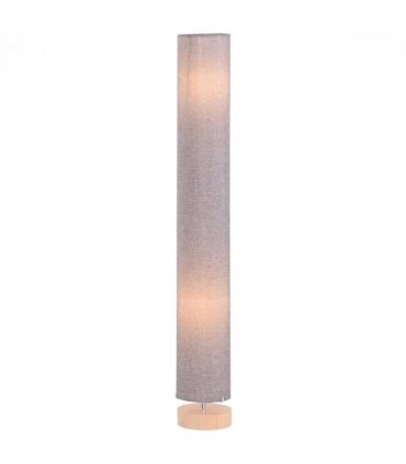 Floor Lamp Wooden Base, Linen Fabric Grey 120H cm x 15cm x 15cm Uplighter