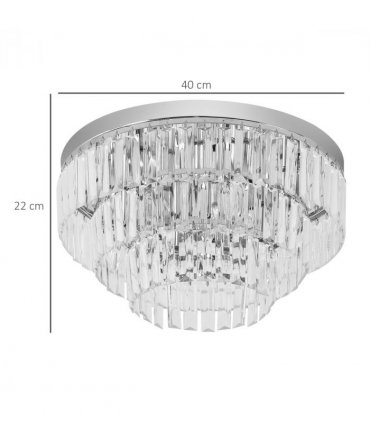 Round Crystal Ceiling Lamp 7 Lights Chandelier Mounted Fixture