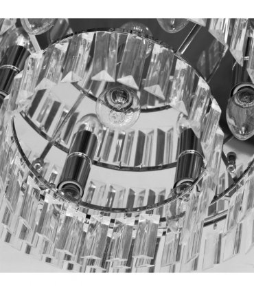 Round Crystal Ceiling Lamp 7 Lights Chandelier Mounted Fixture