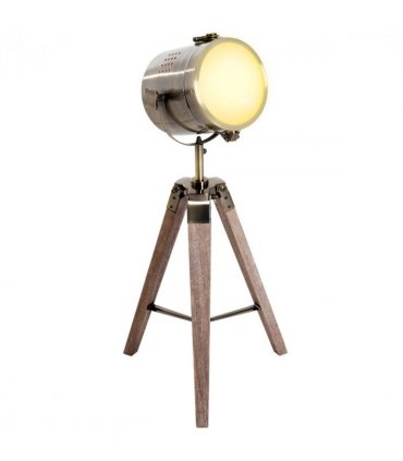 Floor Lamp, 33L-Wood/Bronze Colour, Steel, Copper, Pine, Retro Photography Style