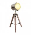 Floor Lamp, 33L-Wood/Bronze Colour, Steel, Copper, Pine, Retro Photography Style