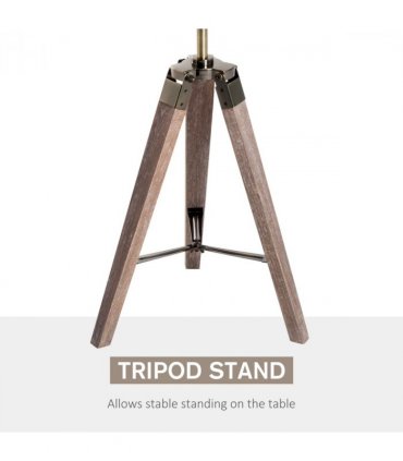 Floor Lamp, 33L-Wood/Bronze Colour, Steel, Copper, Pine, Retro Photography Style