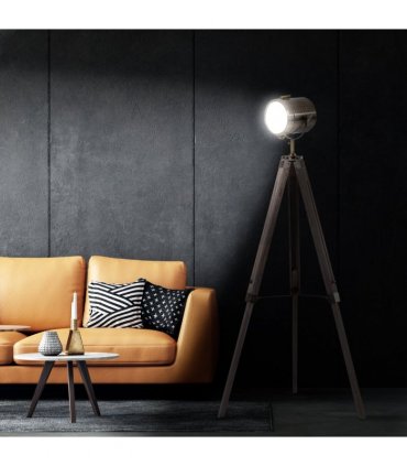 Floor Lamp, 65L, Wood/Bronze Colour, 140cm Height, Adjustable Angle