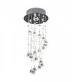 Crystal Chandelier, Spiral Rain Drop-Silver/Crystal