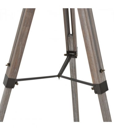 Tripod Spotlight Floor Lamp Grey Pine Wood 155cm Height Adjustable E27 Bulb Base