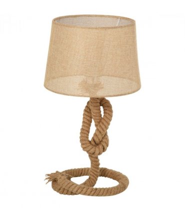 Hemp Rope Linen Shade Table Lamp Beige
