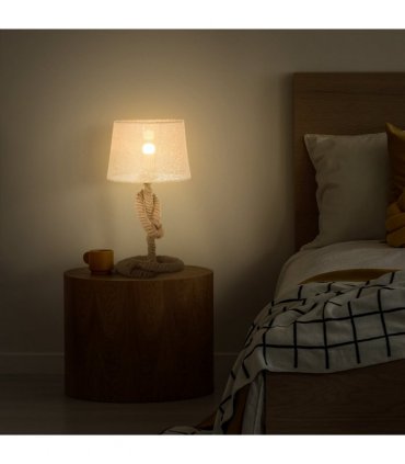 Hemp Rope Linen Shade Table Lamp Beige