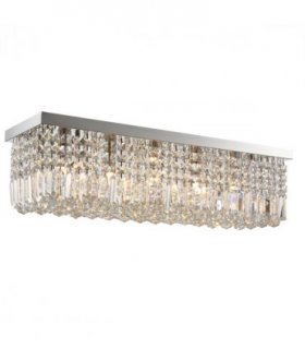 Ceiling Light Modern Crystal Chandelier Glass Silver 80cm x 25cm x 23cm