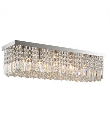 Ceiling Light Modern Crystal Chandelier Glass Silver 80cm x 25cm x 23cm