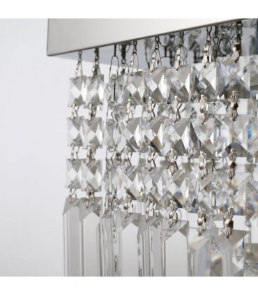 Ceiling Light Modern Crystal Chandelier Glass Silver 80cm x 25cm x 23cm